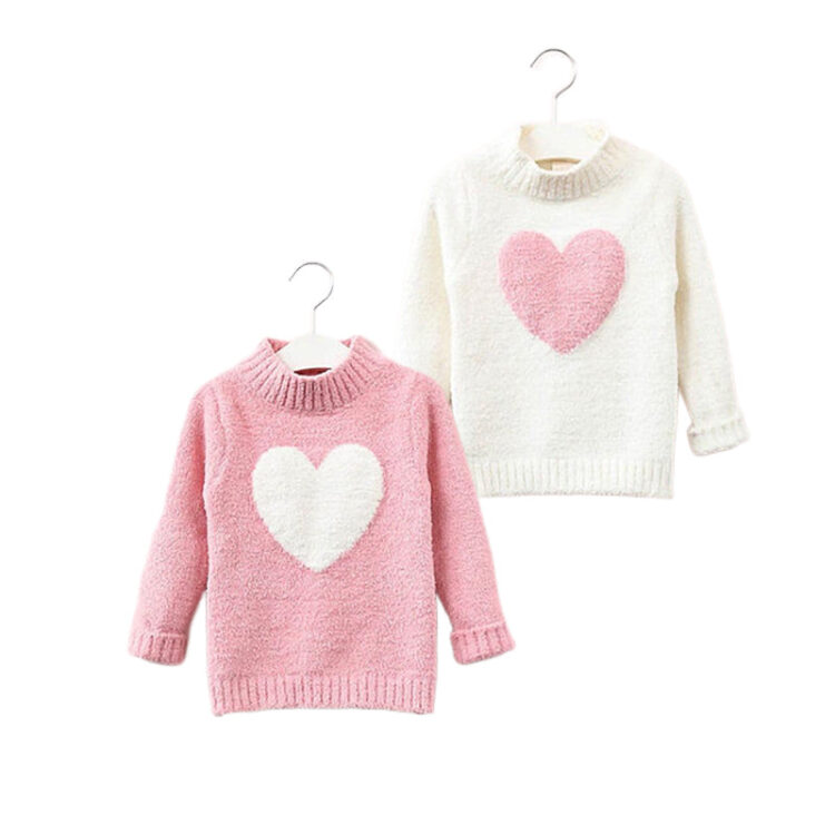 Kid Girls Love heart Crochet Sweaters Wholesale 22120241