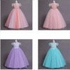 Kid Girls Solid Color Dressy Party Dresses Princess Dresses Wholesale 221216159