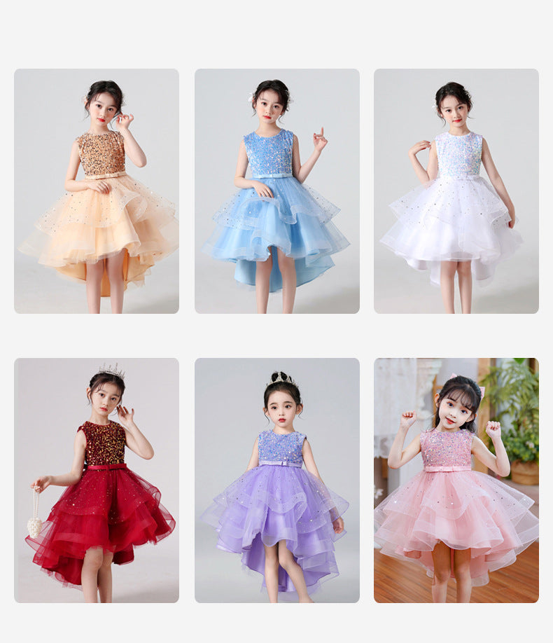 Kid Girls Solid Color Dressy Princess Dresses Wholesale 23041306