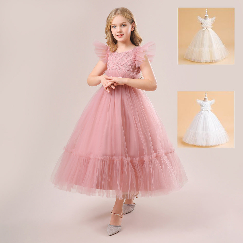Kid Girls Solid Color Dressy Princess Dresses Wholesale 230803120