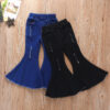 Kid Girls Solid Color Ripped Pants Jeans Wholesale 220524174