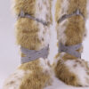 Leopard Print High Top Lace-Up Furry Boots Women Fleece-Lined Studded Thick Sole Snow Boots