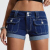 Mid-Stretch Low Waist Casual Pocket Women's Denim Pants