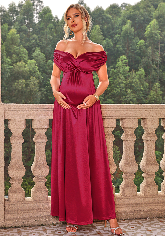 Off-Shoulder Maternity Dress