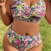 Plus Size Printed High Waist Sexy Two Pieces Bikini