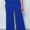 Plus Size Summer Casual Trendy Solid Metal Button Pants