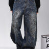 Plus-Size Women Autumn Leopard Print American Denim Pant