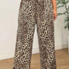 Plus Size Women casual leopard print trousers