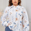 Plus Size Women Long Sleeve Print Shirt