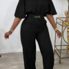 Plus Size Women Loose Solid Wide Leg Jumpsuit