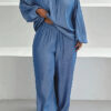Plus Size Women Off Shoulder Top And Trousers Casual Two-piece Suit