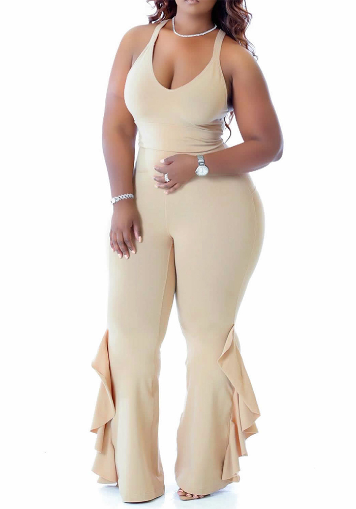 Plus Size Women pleated jumpsuit