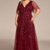 Plus Size Women Sequin Mesh Fishtail Formal Party Evening Dress