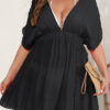 Plus Size Women Sexy Backless Pleated Dress