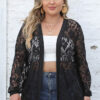 Plus Size Women Sexy Mesh See-Through Casual Jacket