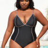 Plus Size Women Solid Sexy One Piece Swimwear