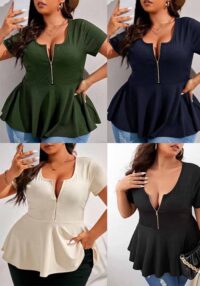 Plus Size Women's Shirts Fashionable And Sexy Slim Fit Plus Size Tops