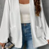 Plus Size Women's Solid Long Sleeve Jacket Fashion Casual Pocket Top