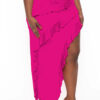 Plus Size Women's Summer Fashion Sexy Solid Color Ruffled Irregular Skirt