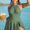 Plus Size Women's Swimming Dress One-Piece Swimsuit