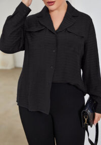 Plus Size Women's Tops Chic Career Shirt