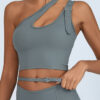 Quick Dry Asymmetric One Shoulder Yoga Tank