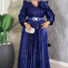 Sequin V-Neck Fashion Plus Size Dubai Elegant Long Gown