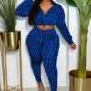 Sexy Plus Size Print Long Sleeve Two-Piece Pants Set Nightclub Clothes