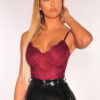 Sheer Strap Lace Mesh Sexy Bodysuit