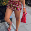 Slim Fit Holidays Style Print Sequin Short Skirt