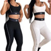 Solid Color Yoga Set Sports Bra High Waist Slim Fitness Leggings Set
