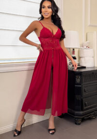 Spring Sexy Strap Slit Tempting Long Dress