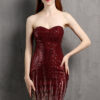 Strapless Mini Evening Dress Dinner Party Formal Party Sexy Nightclub Chic Elegant Short Dress