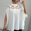 Summer Career Shirt Loose Mesh Off-Shoulder Women's Blouse