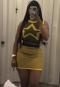 Summer Knit Tank Top Bodycon Skirt Set