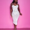 Summer Party Sexy Beaded Push Up Strap Midi Dress
