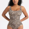 Summer Sexy Scoop Neck One-Piece Leopard Print Strappy Jumpsuit for Women