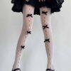 Sweet Girl Bow Hollow Hole Fishnet Stockings