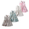 Toddler Girl Contrast Collar Print Tank Dress Wholesale 3362212