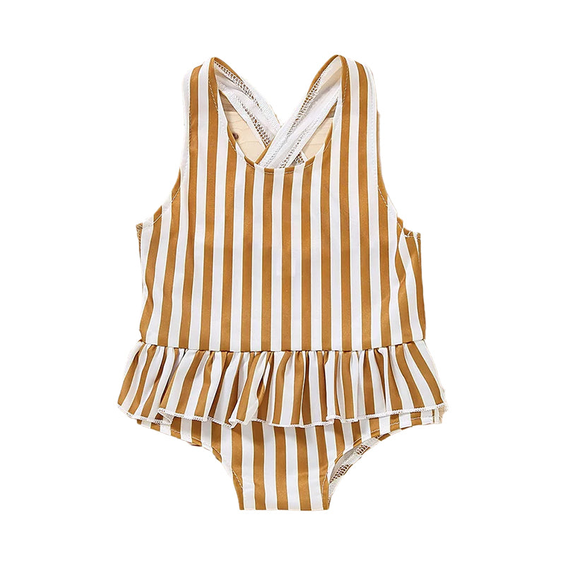 Toddler Girl Peplum Floral Print One Piece Swimwear Wholesale 18873089