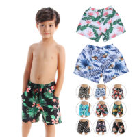 Two Pieces Boy Plant Or Leopard Pattern Swimsuits Wholesale 4798634