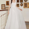 White Lace Patchwork Wedding Dress Long Formal Party Gown