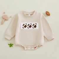 Wholesale 0-12M Baby Sports Round Neck Rugby Letter Emb