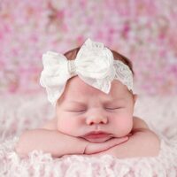 Wholesale 0-12M Newborn Lace Bow Stretch Baby Headband