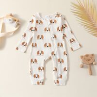 Wholesale 0-18M Baby All-Over Puppy Print Long Sleeve Z