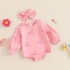 Wholesale 0-18M Baby Bow Print Long Bubble Sleeve Bodys