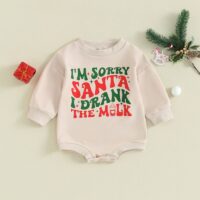 Wholesale 0-18M Baby Christmas Letter Print Long Sleeve