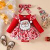Wholesale 0-18M Baby Girls Christmas Long Sleeve Ginger