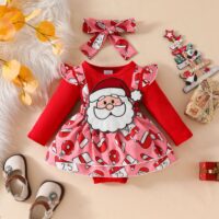 Wholesale 0-18M Baby Girls Christmas Long Sleeve Ginger