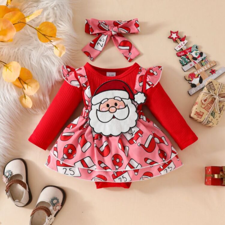 Wholesale 0-18M Baby Girls Christmas Long Sleeve Ginger